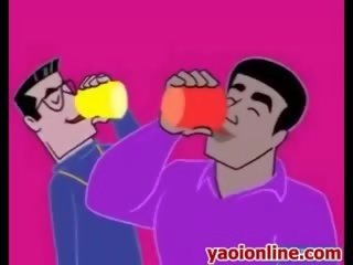 Gay Cartoon fellows Having A Gangbang Party