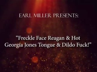 Freckle 脸 reagan & 热 格鲁吉亚 jones 舌头 & 假阳具 fuck&excl;