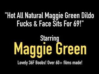 Excellent all Natural Maggie Green Dildo Fucks & Face Sits for
