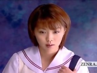 Sous-titré femme habillée homme nu dominant japonais fille senzuri