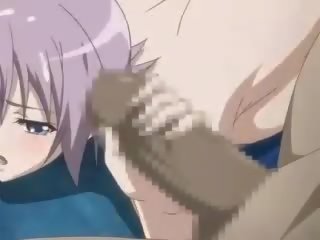 Anime goddess gets gangbanged and gets cumshot