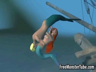 থ্রিডি সামান্য mermaid মিষ্ট রূটি পায় হার্ডকোর কঠিন নিচের পানি
