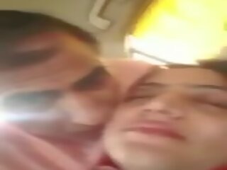 Pakistani couple romance and foreplay in car