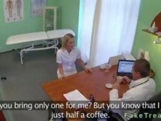Sexy Blonde Nurse Fucked By intern In His Office