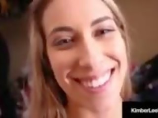 Beautiful Kimber Lee Blows a dick & gets a Face Full of Cum