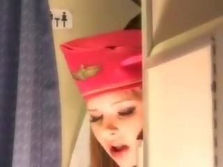 Fascinating stewardess gets fresh sperma aboard