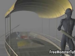 3D Elf honey Getting Fucked By A Monster On A Boat