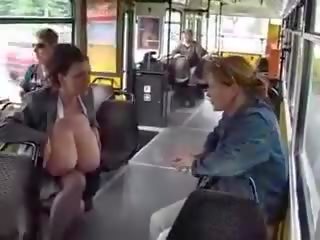 Huge Big Tits girl Milking In The Public Tram