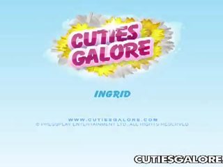 美眉 galore: ingrid sticking 一 玻璃 假阳具 到 她的 混蛋