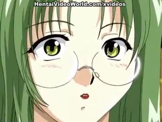 Green-haired hentai cutie whanged dalam yang perpustakaan