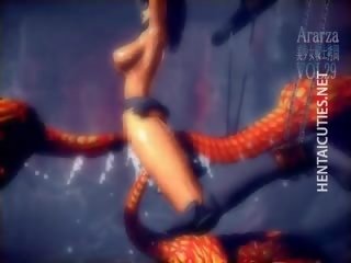 Eroottinen 3d anime tipu saa naulattu mukaan a monsterin