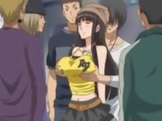Big Titted Hentai adult clip Slave Gets Nipples Pinched In Public