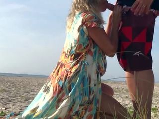 Real Amateur Public Standing dirty clip Risky on the Beach ! People Walking Near