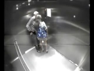 Stranger fucks girls in elevator