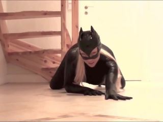 Escort Dressed as Kitty in Latex Catsuit Fucked Creampie