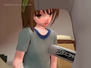 Anime Anime Student Fucked With A Baseball Bat