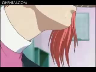 Hentai tremendous redhead temptress pagbibigay pagsubo ng titi sa knees