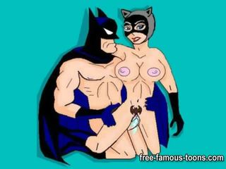 Batman dekat untuk catwoman dan batgirl pesta pora