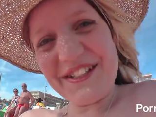 Blonde desiring Euro Teen Masturbates and Takes It Up The Ass Poolside