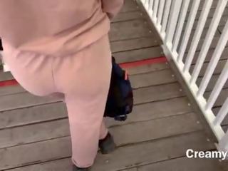 I barely had time to swallow swell cum&excl; Risky public adult film on ferris wheel - CreamySofy