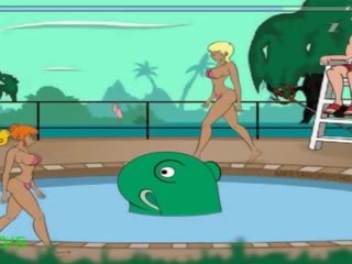 Tentacle monster molests women at pool - No Commentary 2